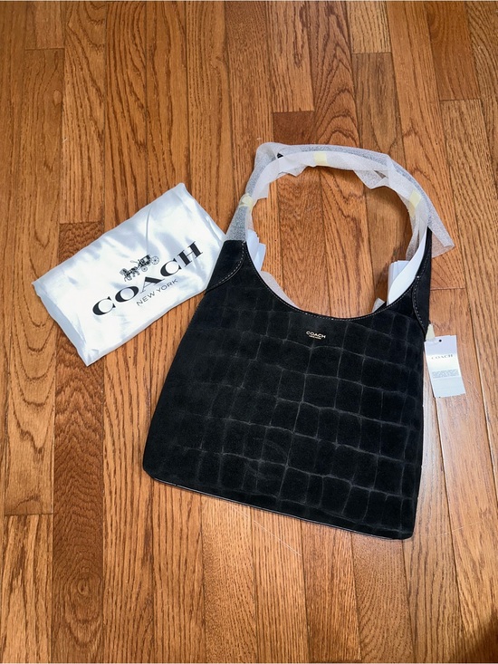 Coach Handbags - Coach Brooklyn 28 in Suede Croc-Embossed Shoulder Bag